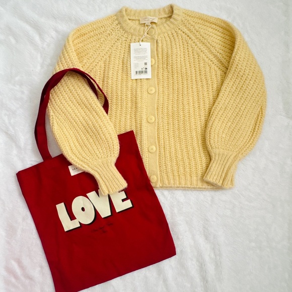 Sezane Sweaters - Sezane Emile cardigan butter yellow xxs with free tote bag/ NWT